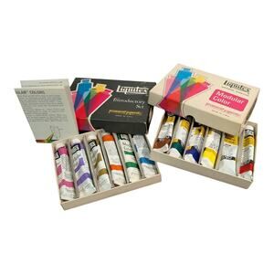VTG Liquitex Artist's Acrylic Paint Sets Multicolor Introductory Lot 12 Tubes